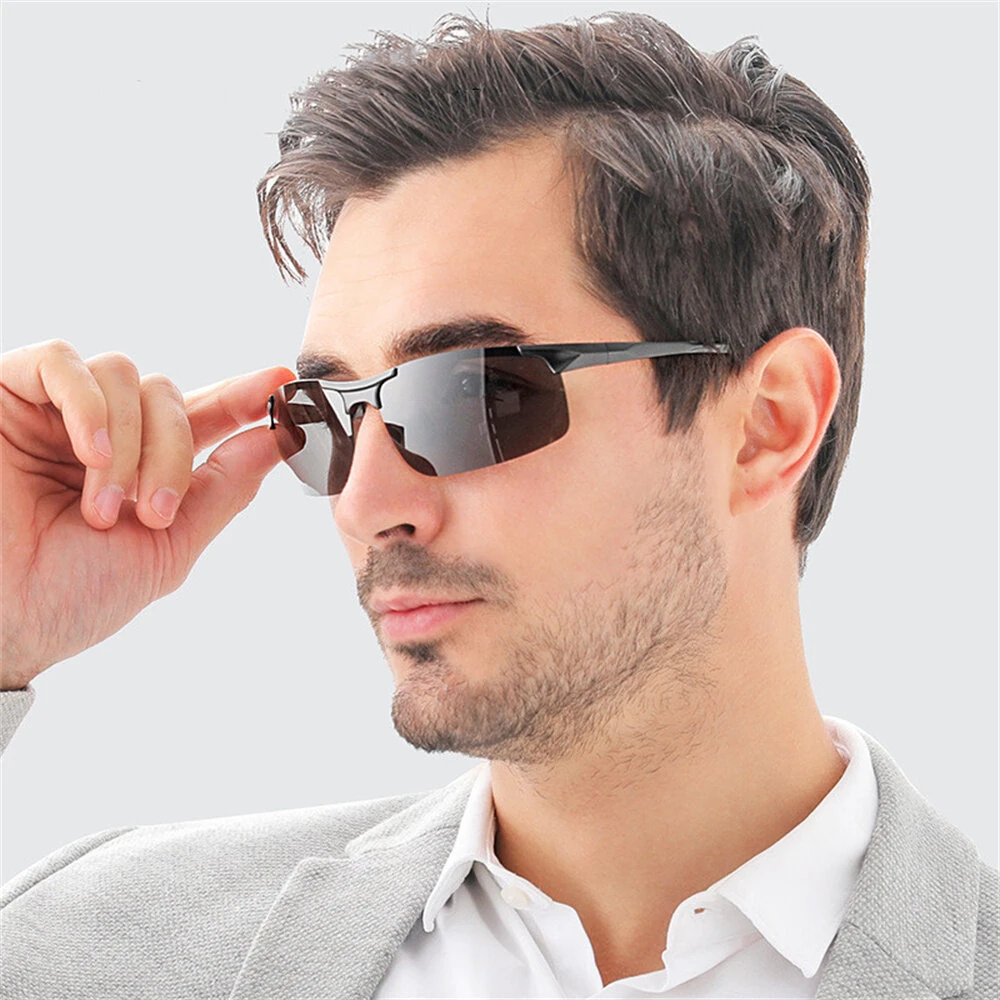 (image for) Classic Men Polarized Sunglasses Lightweight UV400 Protection Anti-Glare Sun Eyewear Glasses for Outdoor Climbing Fishing Travel