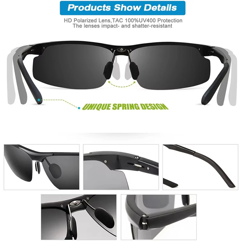 (image for) Classic Men Polarized Sunglasses Lightweight UV400 Protection Anti-Glare Sun Eyewear Glasses for Outdoor Climbing Fishing Travel